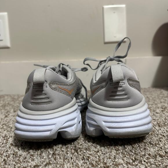 HOKA Women's Bondi 8 Running Shoes Size 6B In Harbor Mist/Lunar Rock - Picture 10 of 11